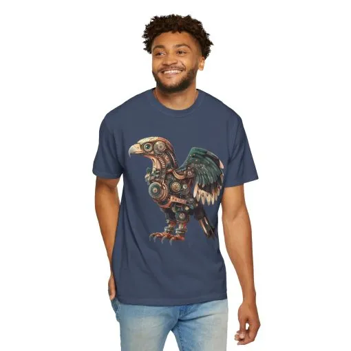Steampunk Mechanical Bird Unisex Garment-Dyed T-Shirt - Image 44