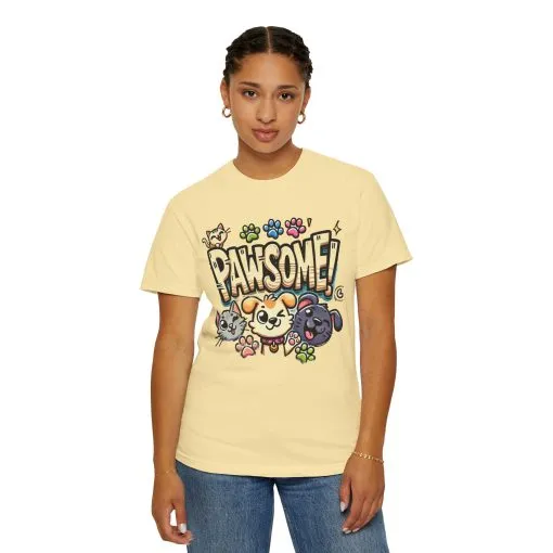 Pawsome Garment-Dyed T-Shirt for Animal Lovers - Image 19