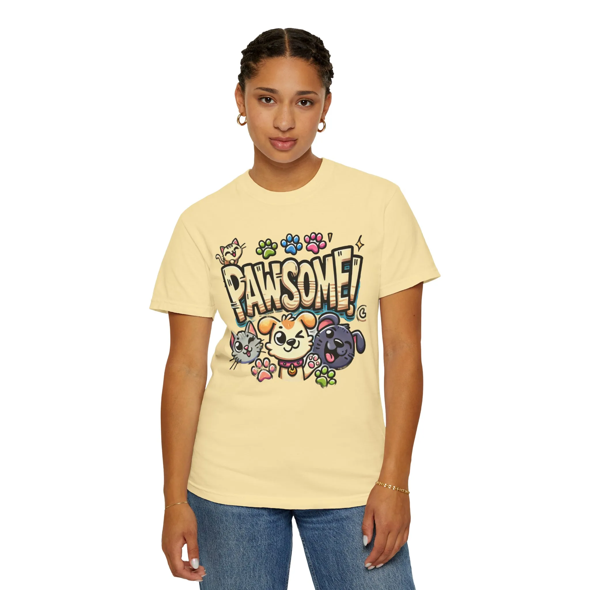 Pawsome Garment-Dyed T-Shirt for Animal Lovers - Image 19