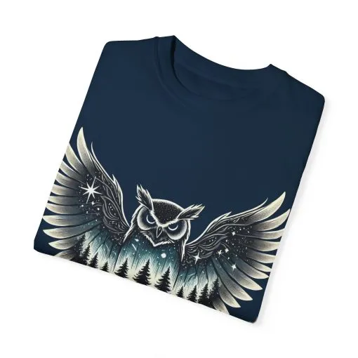 Unisex Garment-Dyed Owl T-Shirt | Nature-Inspired Design for Outdoor Lovers - Image 26
