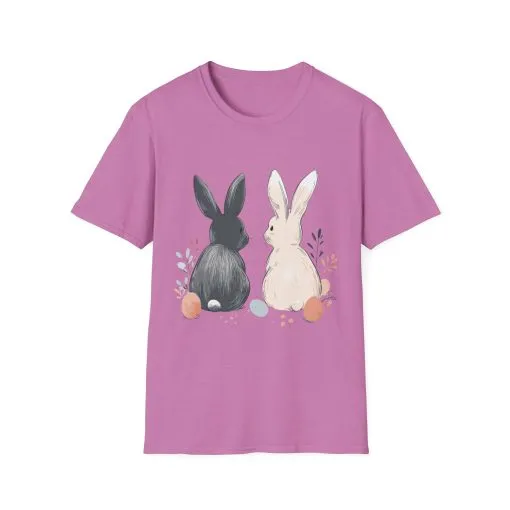 Cute Bunny Love Unisex Softstyle T-Shirt for Easter Celebrations - Image 51