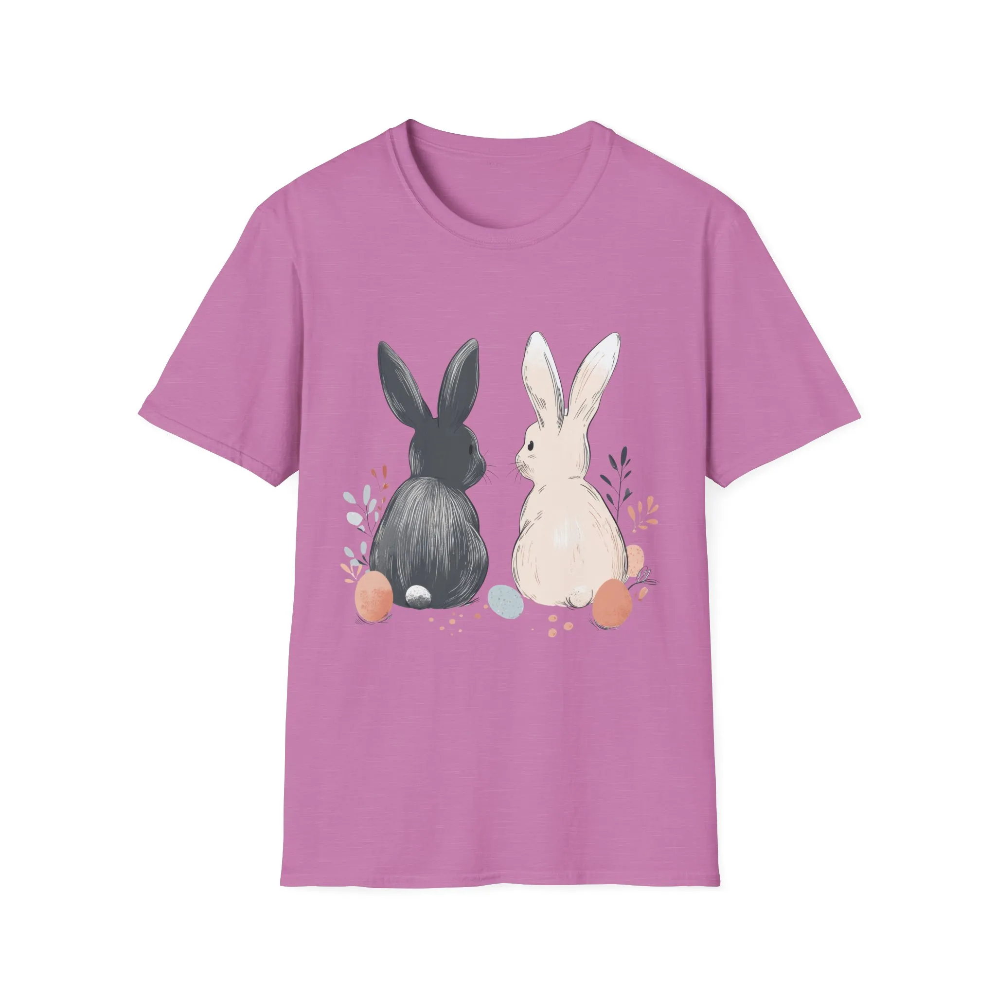 Cute Bunny Love Unisex Softstyle T-Shirt for Easter Celebrations - Image 51