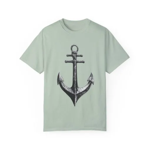 Nautical Anchor Unisex Garment-Dyed T-shirt | Casual Marine Style Wear - Image 9