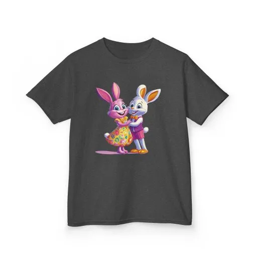Cute Bunny Love Kids Heavy Cotton Tee - Adorable Cartoon Design for Spring Celebrations - Image 11