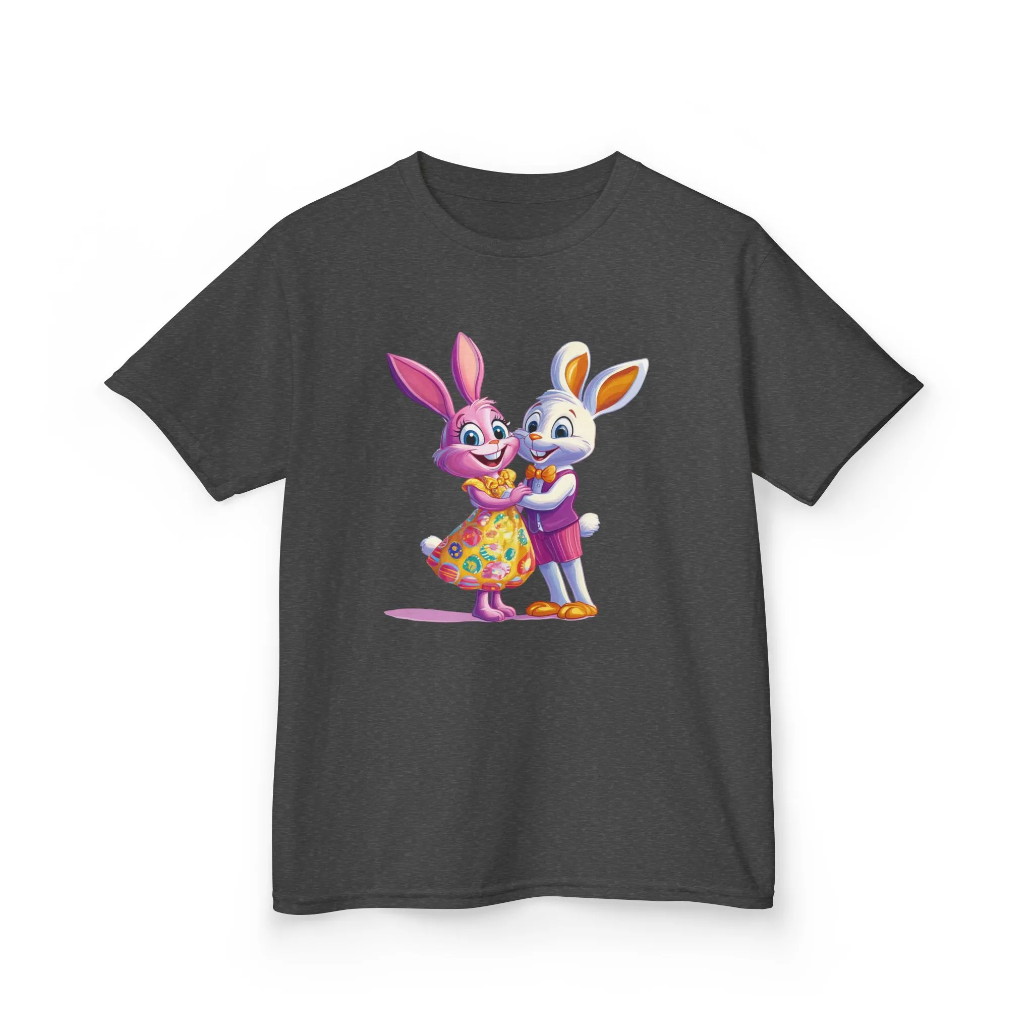 Cute Bunny Love Kids Heavy Cotton Tee - Adorable Cartoon Design for Spring Celebrations - Image 11
