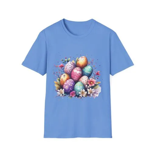 Easter Egg Floral Unisex Softstyle T-Shirt - Vibrant Spring Design - Image 36
