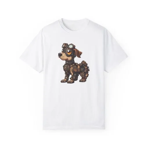 Steampunk Dog Unisex Garment-Dyed T-Shirt - Image 5