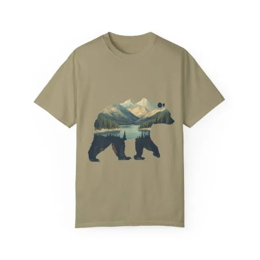 Nature-Inspired Bear Graphic Unisex T-Shirt - Image 7