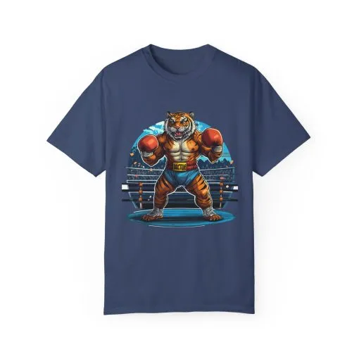 Boxing Tiger Unisex Garment-Dyed T-shirt | Sporty, Bold Graphic Tee for Animal Lovers - Image 41