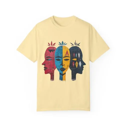 Vibrant Faces Unisex Garment-Dyed T-Shirt - Artistic Expression for Everyday Wear - Image 9