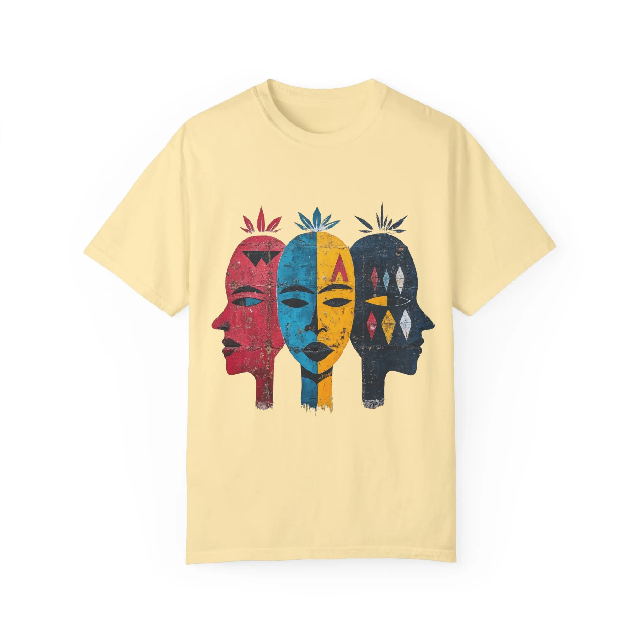 Vibrant Faces Unisex Garment-Dyed T-Shirt - Artistic Expression for Everyday Wear - Image 9