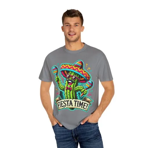 Fiesta Time Cactus T-Shirt - Unisex Garment-Dyed Tee for Celebration Lovers - Image 15
