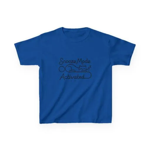 Kids 'Snooze Mode Activated' Heavy Cotton Tee - Fun Sleepy T-Shirt for Boys and Girls - Image 37