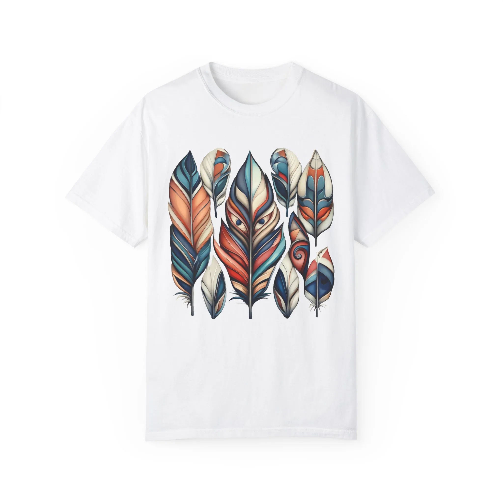 Bohemian Feathers Unisex T-Shirt - Artistic Nature Design - Image 2