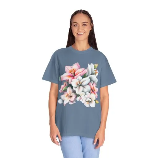 Floral Elegance Unisex Garment-Dyed T-Shirt - Perfect for Spring Celebrations - Image 36