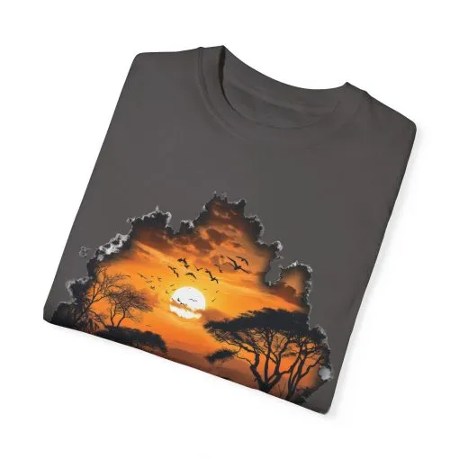 Sunset Safari Unisex Garment-Dyed T-shirt - Nature Inspired Graphic Tee - Image 14