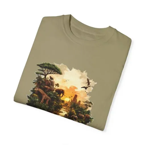 Adventure-Inspired Unisex Garment-Dyed T-Shirt with Nature Scene - Image 2