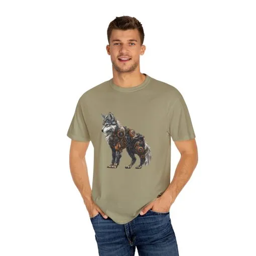 Mechanical Wolf Unisex T-Shirt - Unique Graphic Tee for Animal Lovers - Image 3