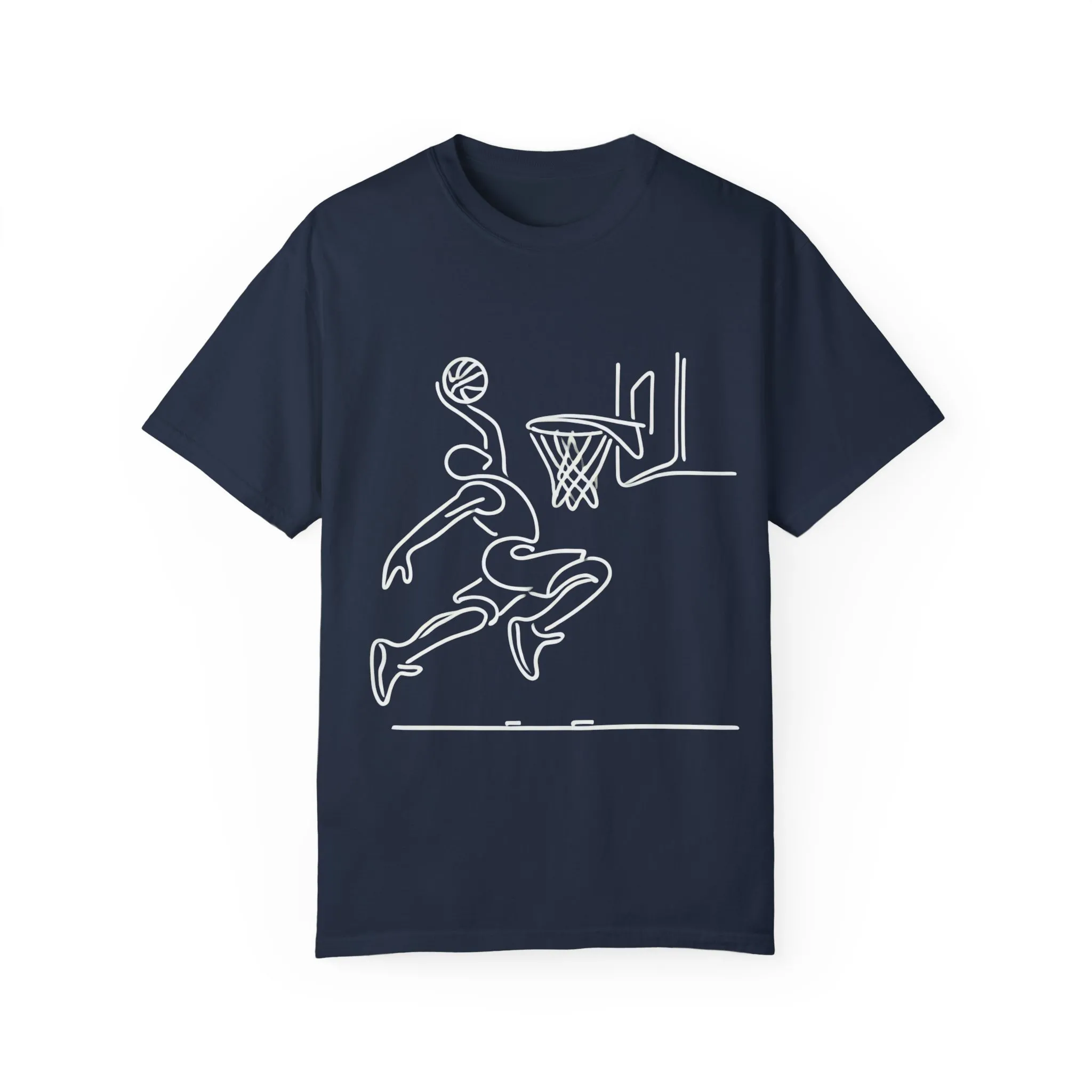 Unisex Basketball Outline T-shirt - Sporty Graphic Tee for Athletes