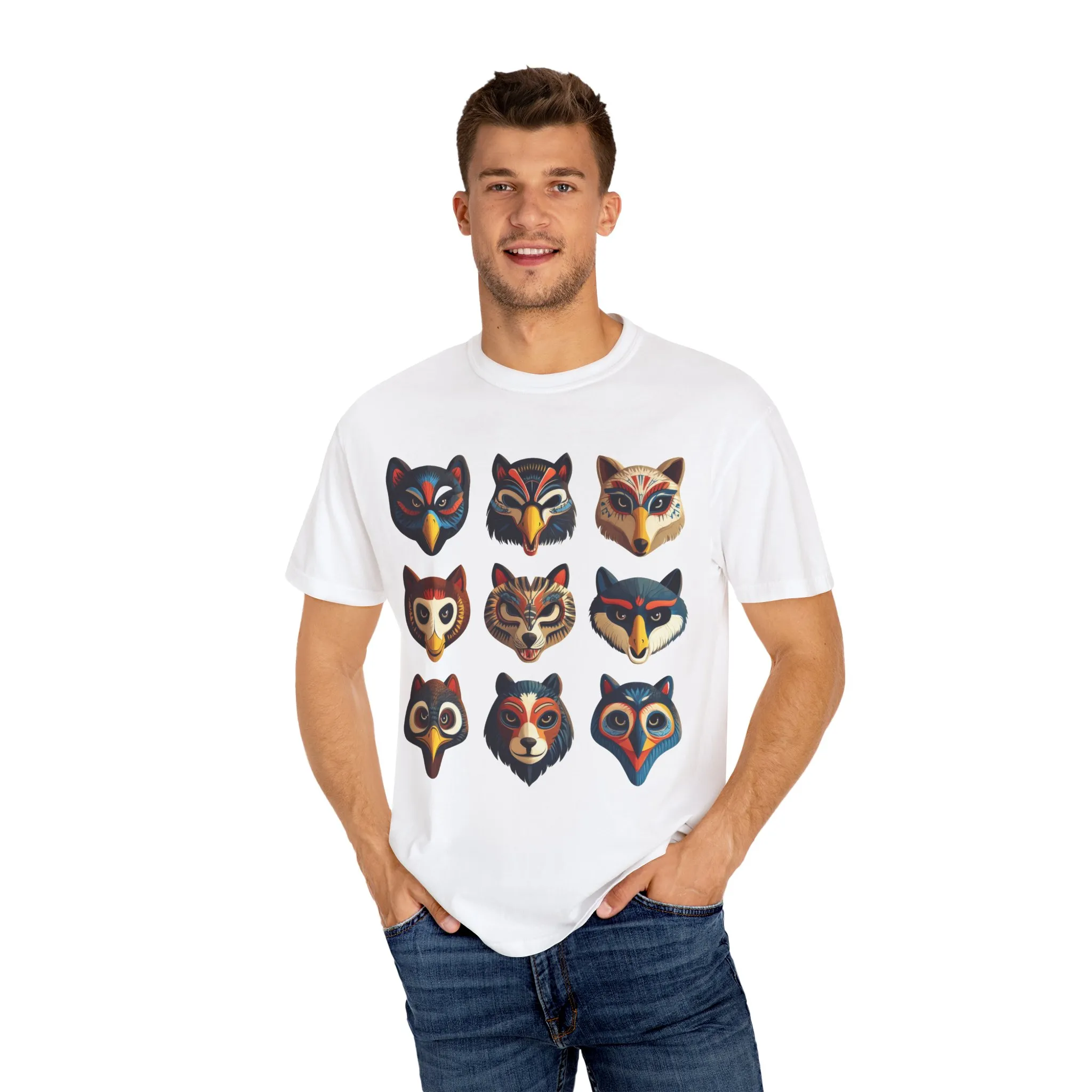 Wild Animal Masks Unisex Garment-Dyed T-Shirt - Image 7