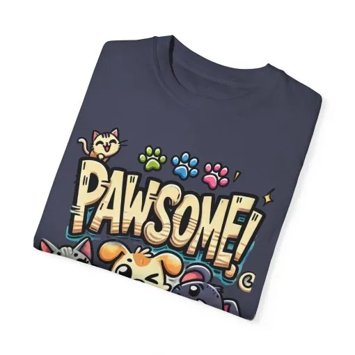 Pawsome Garment-Dyed T-Shirt for Animal Lovers - Image 54