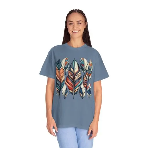 Bohemian Feathers Unisex T-Shirt - Artistic Nature Design - Image 43