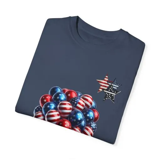 Patriotic Balloon T-Shirt | Unisex Garment-Dyed Tee for Independence Day Celebrations - Image 6