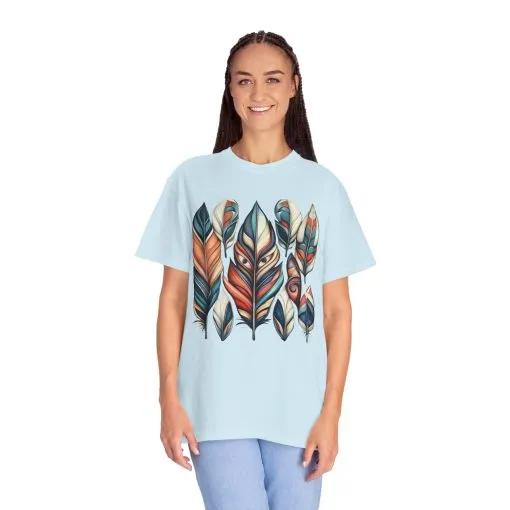 Bohemian Feathers Unisex T-Shirt - Artistic Nature Design - Image 38