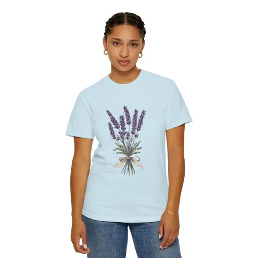 Lavender Bouquet Unisex Garment-Dyed T-Shirt - Nature-Inspired Tee for Relaxation and Everyday Comfort - Image 24