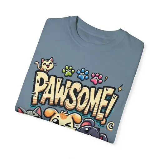 Pawsome Garment-Dyed T-Shirt for Animal Lovers - Image 50