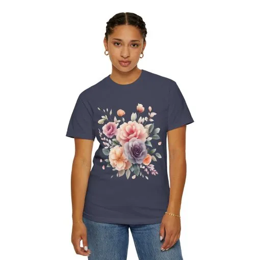 Floral Garden Unisex Garment-Dyed T-Shirt | Soft and Stylish Tee for Spring and Summer Occasions - Image 35
