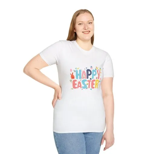 Happy Easter Unisex Softstyle T-Shirt - Vibrant Seasonal Tee for Spring Celebrations - Image 8