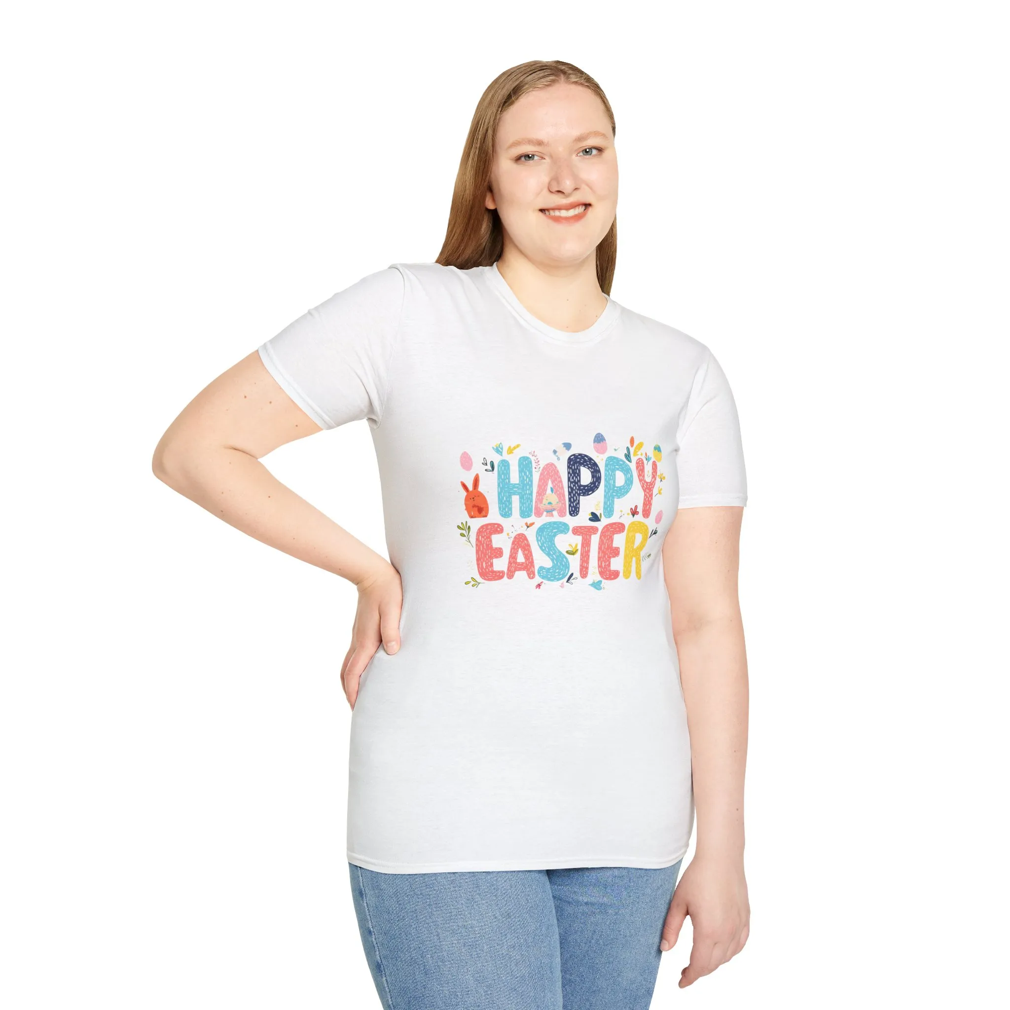 Happy Easter Unisex Softstyle T-Shirt - Vibrant Seasonal Tee for Spring Celebrations - Image 8