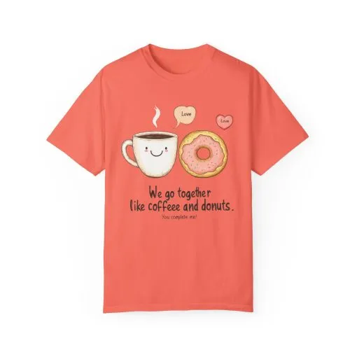 Coffee and Donuts Love Unisex T-Shirt | Cute Foodie Gift | Perfect for Valentine's Day & Everyday Wear - Image 9