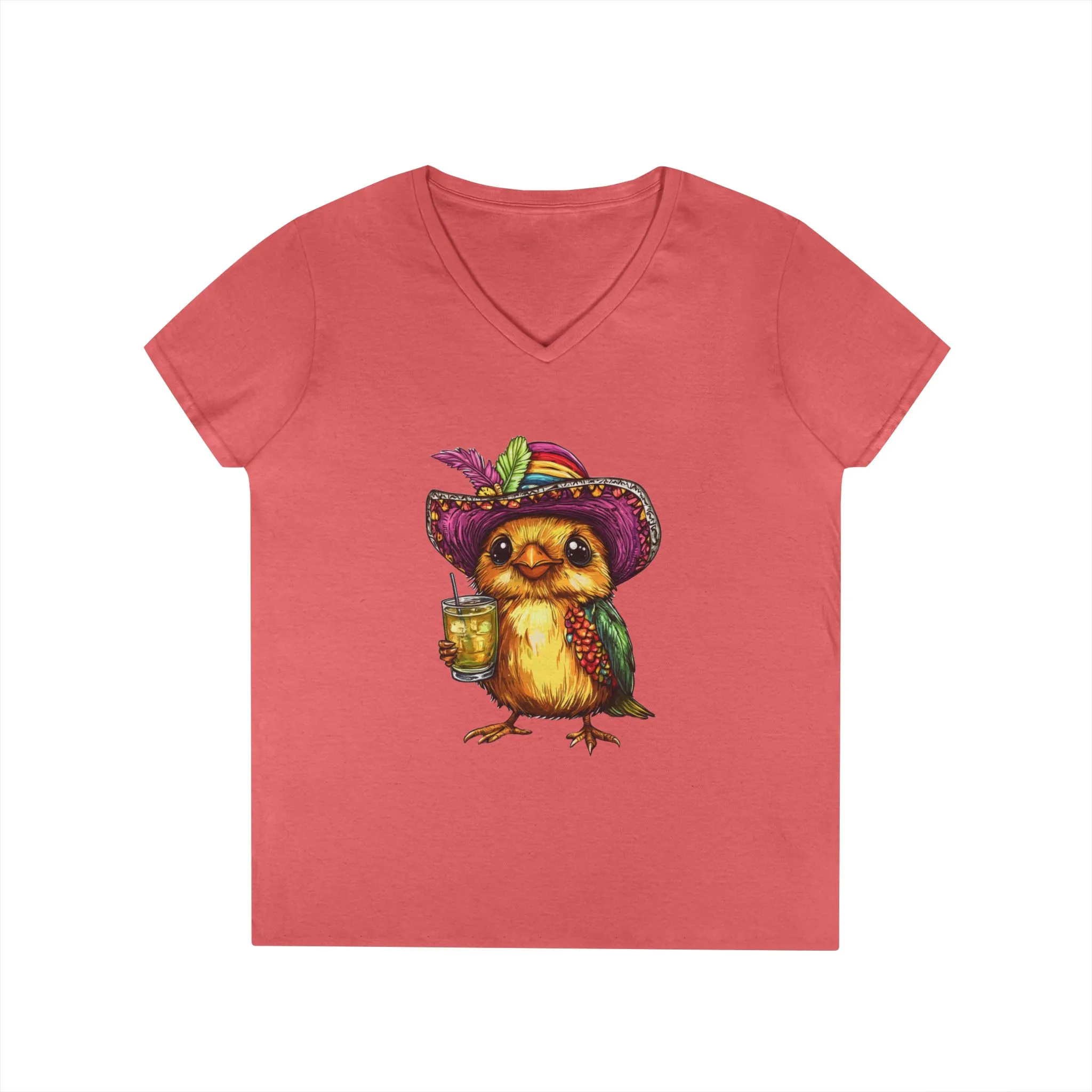 Fun Party Owl V-Neck T-Shirt for Ladies - Image 3