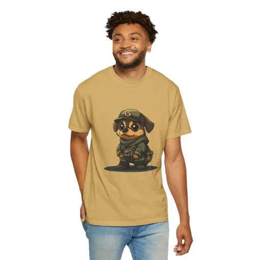 Cute Military Dog Graphic Unisex T-Shirt - Image 8