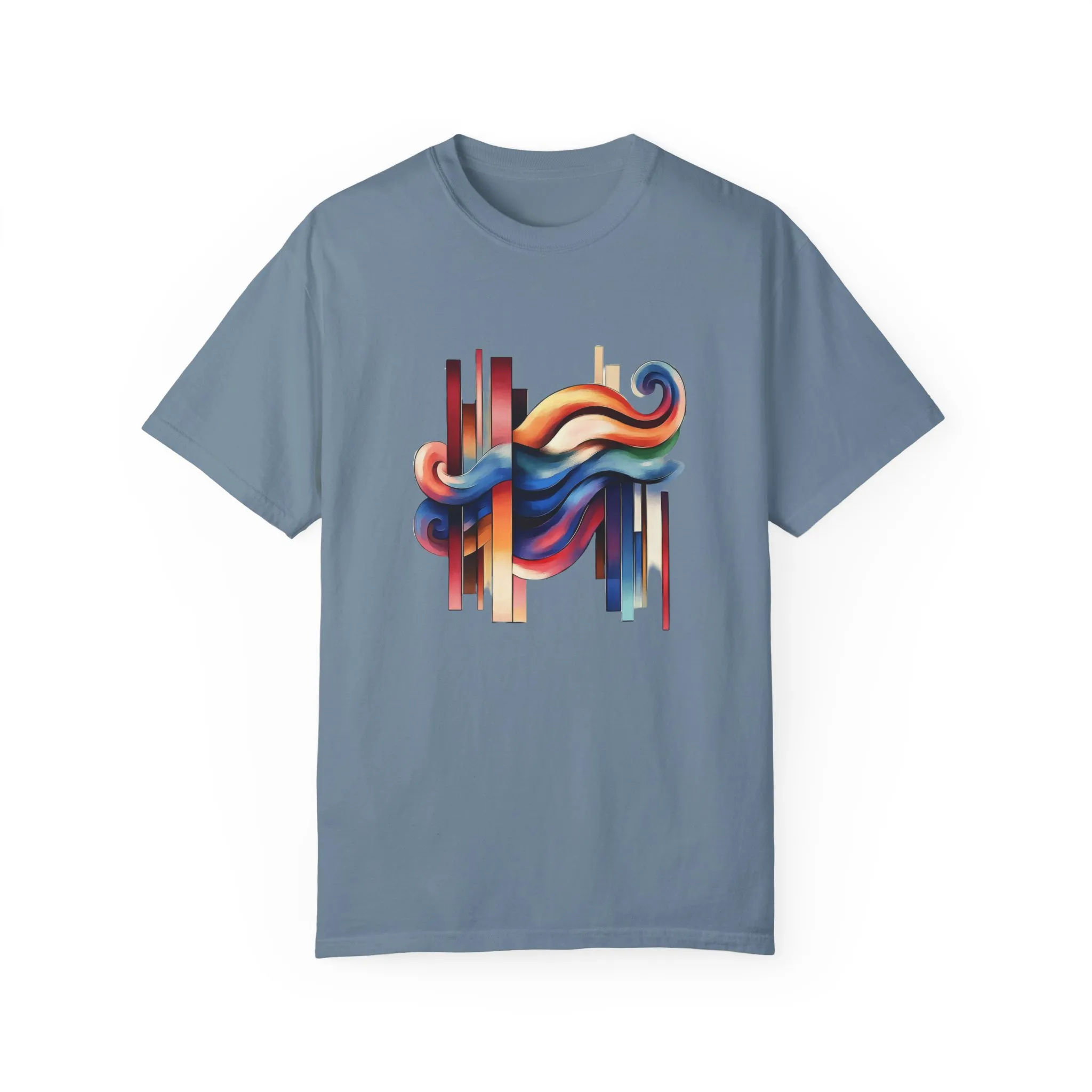 Colorful Abstract Art Unisex Garment-Dyed T-Shirt | Trendy Graphic Tee for Art Lovers - Image 13