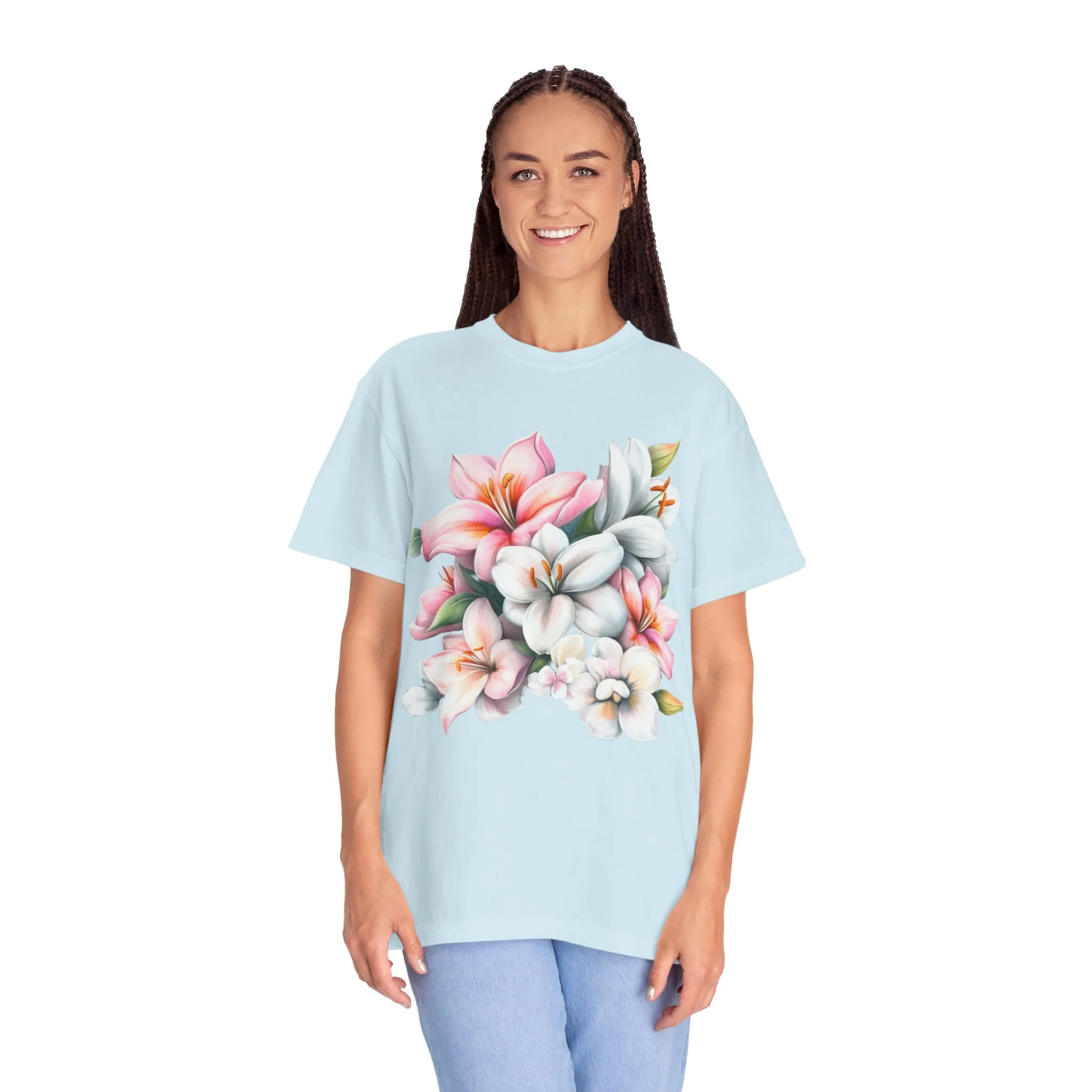 Floral Elegance Unisex Garment-Dyed T-Shirt - Perfect for Spring Celebrations - Image 4