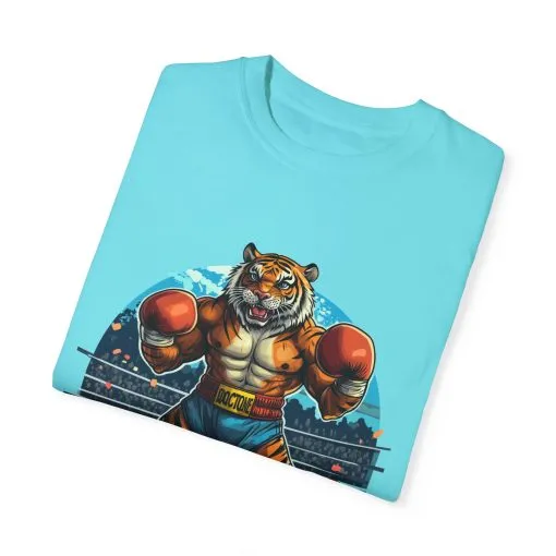 Boxing Tiger Unisex Garment-Dyed T-shirt | Sporty, Bold Graphic Tee for Animal Lovers - Image 18