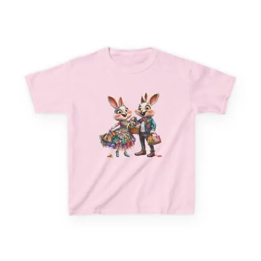 Adorable Bunny Couple Kids Tee - Perfect for Easter Celebrations - Image 31