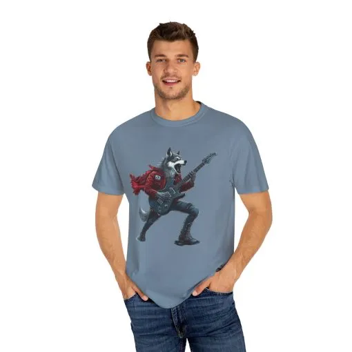 Rockin' Wolf Unisex Garment-Dyed T-Shirt - Perfect for Music Lovers - Image 19