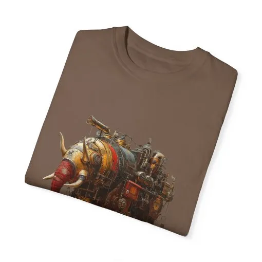 Vintage Steampunk Elephant T-Shirt - Unisex Garment-Dyed Tee - Image 14