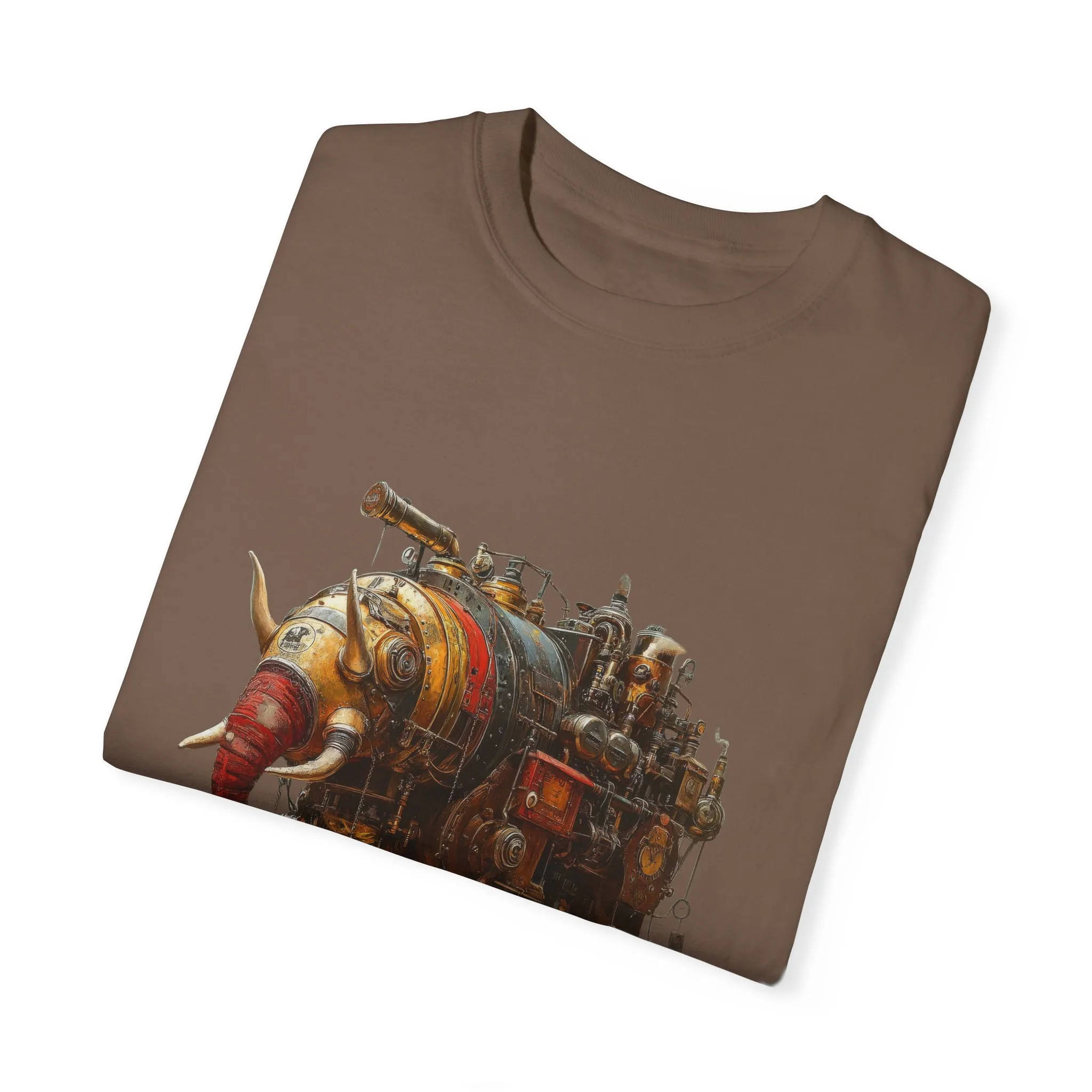 Vintage Steampunk Elephant T-Shirt - Unisex Garment-Dyed Tee - Image 14