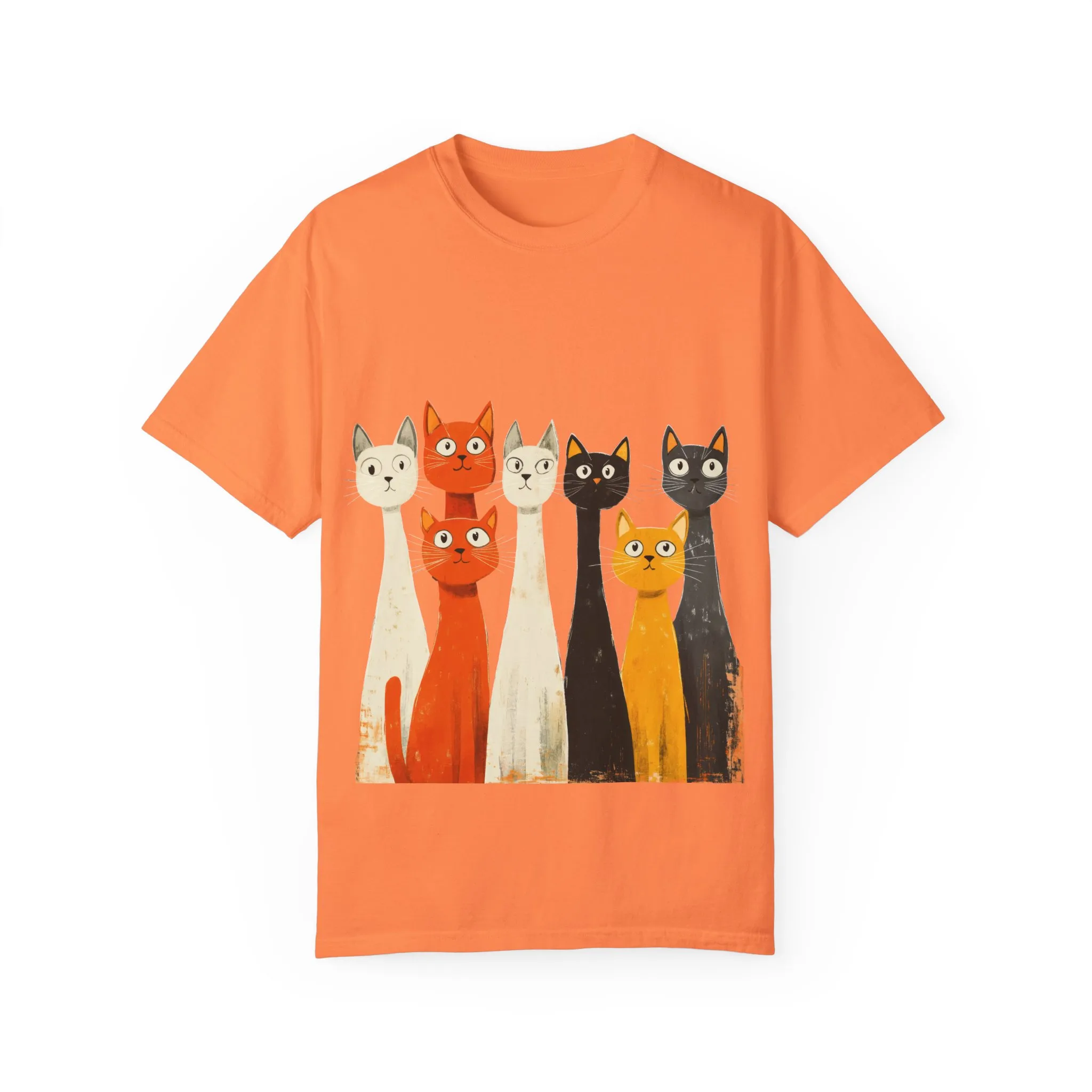 Vintage Cat Illustration Unisex Garment-Dyed T-Shirt - Perfect for Cat Lovers - Image 5