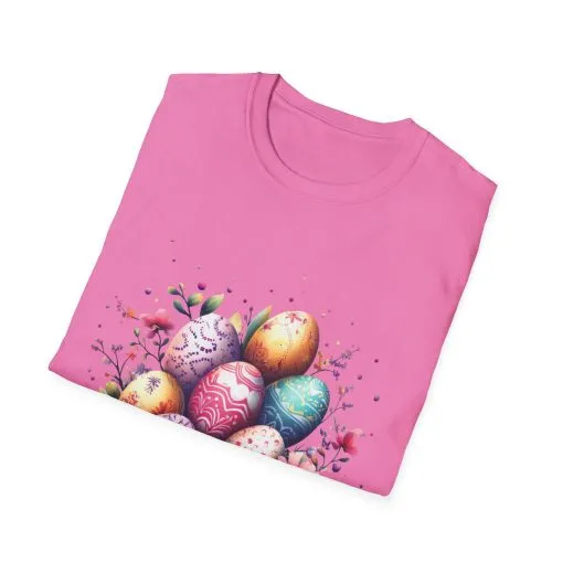 Easter Egg Floral Unisex Softstyle T-Shirt - Vibrant Spring Design - Image 52