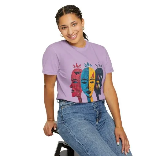 Vibrant Faces Unisex Garment-Dyed T-Shirt - Artistic Expression for Everyday Wear - Image 24