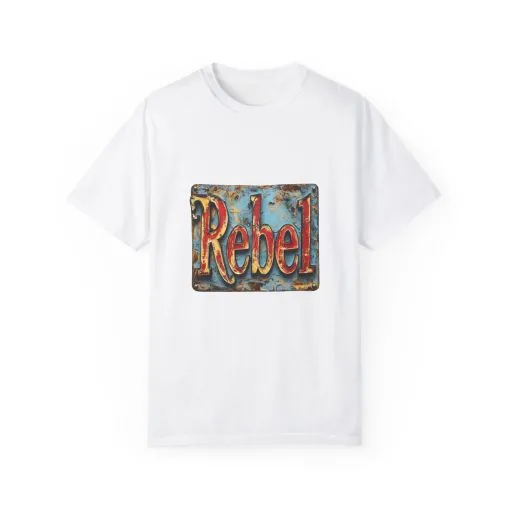 Rebel Unisex Garment-Dyed T-Shirt - Vintage Style Graphic Tee - Image 5