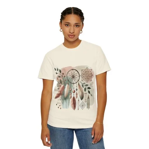 Dreamcatcher Boho T-Shirt | Unisex Garment-Dyed Tee for Spiritual Vibes