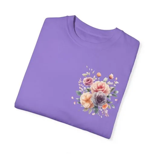 Floral Unisex Garment-Dyed T-shirt - Soft Summer Vibes - Image 30