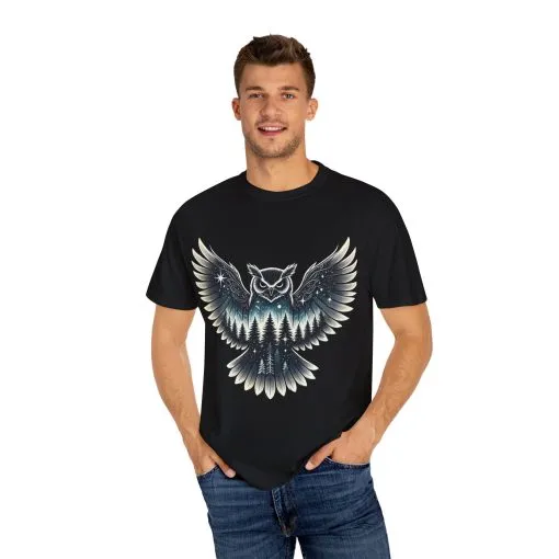 Unisex Garment-Dyed Owl T-Shirt | Nature-Inspired Design for Outdoor Lovers - Image 3